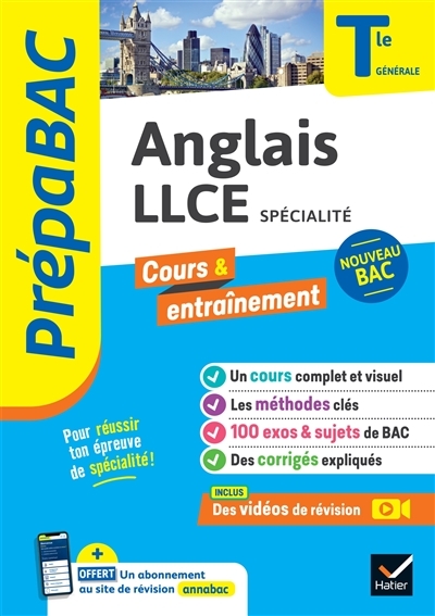 Prépabac Anglais LLCE Tle générale (spécialité) - Bac 2024 - nouveau programme de Terminale (Broché)
