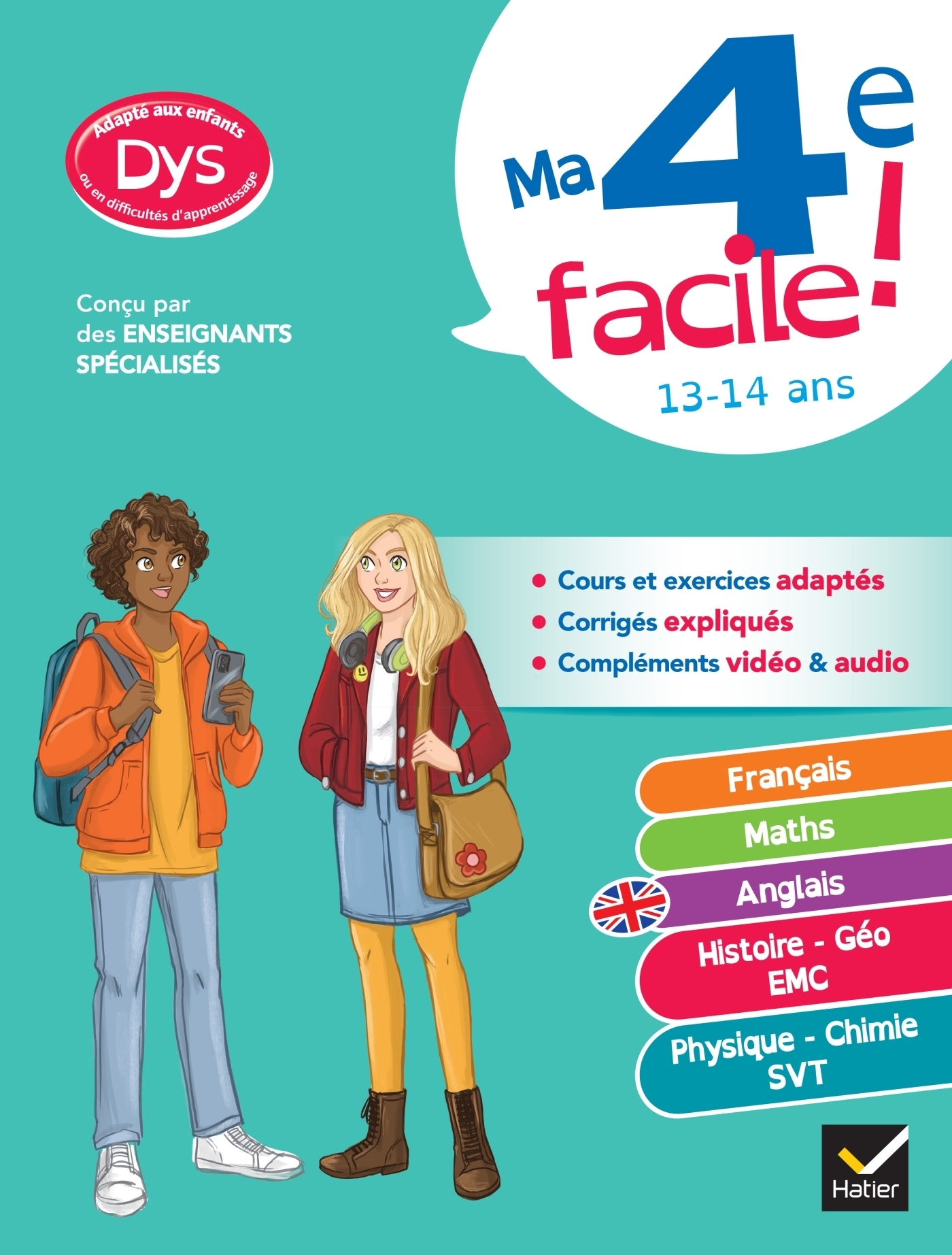 Ma 4e facile ! Tout-en-un adapté aux enfants dyslexiques (DYS) ou en difficulté d'apprentissage - fr