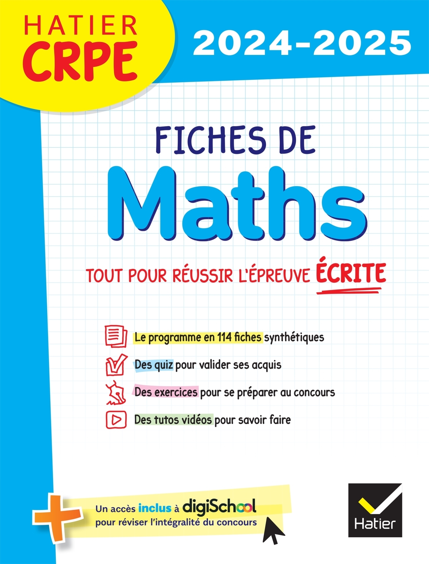 Hatier CRPE - Fiches de Maths - Epreuve écrite 2024/2025 (Broché)