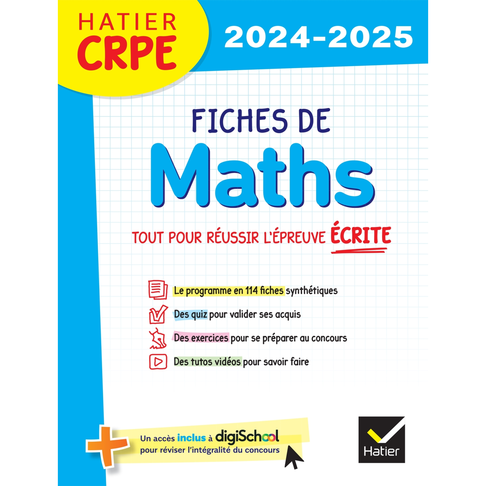 Hatier CRPE - Fiches de Maths - Epreuve écrite 2024/2025 (Broché)