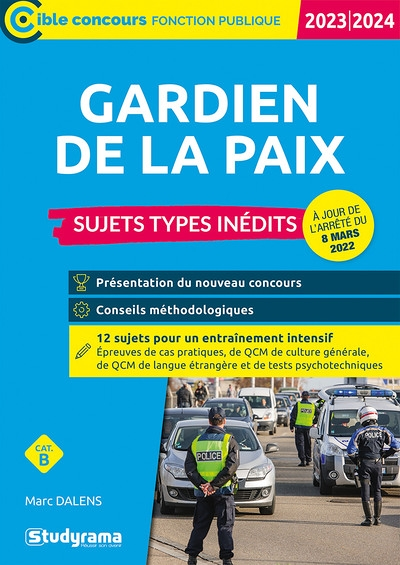Gardien de la paix – Sujets types inédits (Catégorie B – Concours 2023-2024) (Broché)
