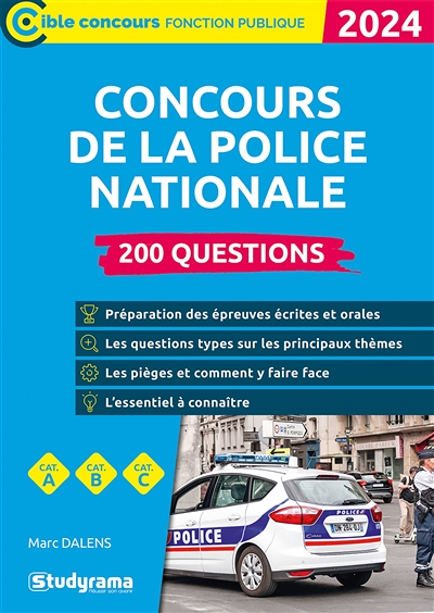 Concours de la police nationale – 200 questions (Catégories A, B et C – Édition 2024) (Broché)