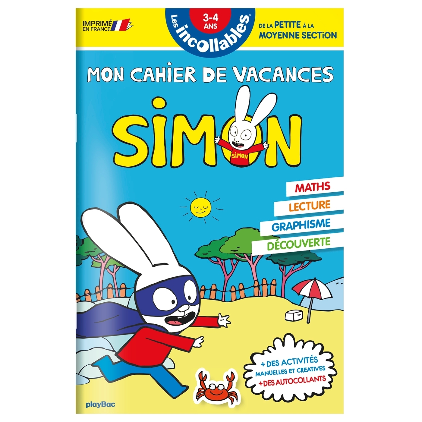 Cahier de vacances Simon - Les incollables - Petite Section à Moyenne Section - 3/4 ans (Broché)