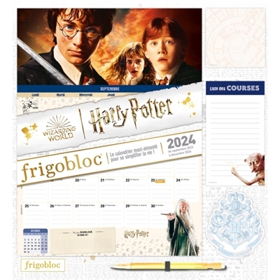 Frigobloc Mensuel 2024 Harry Potter (de sept. 2023 à déc. 2024) (Broché)