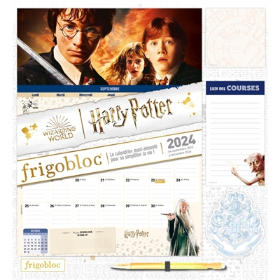 Frigobloc Mensuel 2024 Harry Potter (de sept. 2023 à déc. 2024) (Broché)