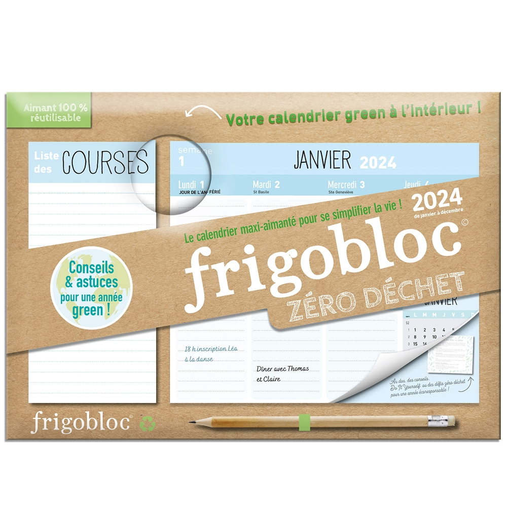 Mini Frigobloc Hebdomadaire 2024 Zéro déchet (de janv. à déc. 2024) (Broché)