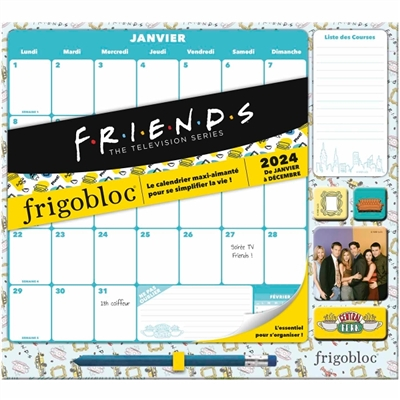 Frigobloc Mensuel 2024 Déco Friends (de janv. à déc. 2024) - édition limitée (Broché)