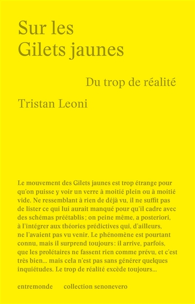Sur les Gilets Jaunes - Du trop de réalité (Broché)