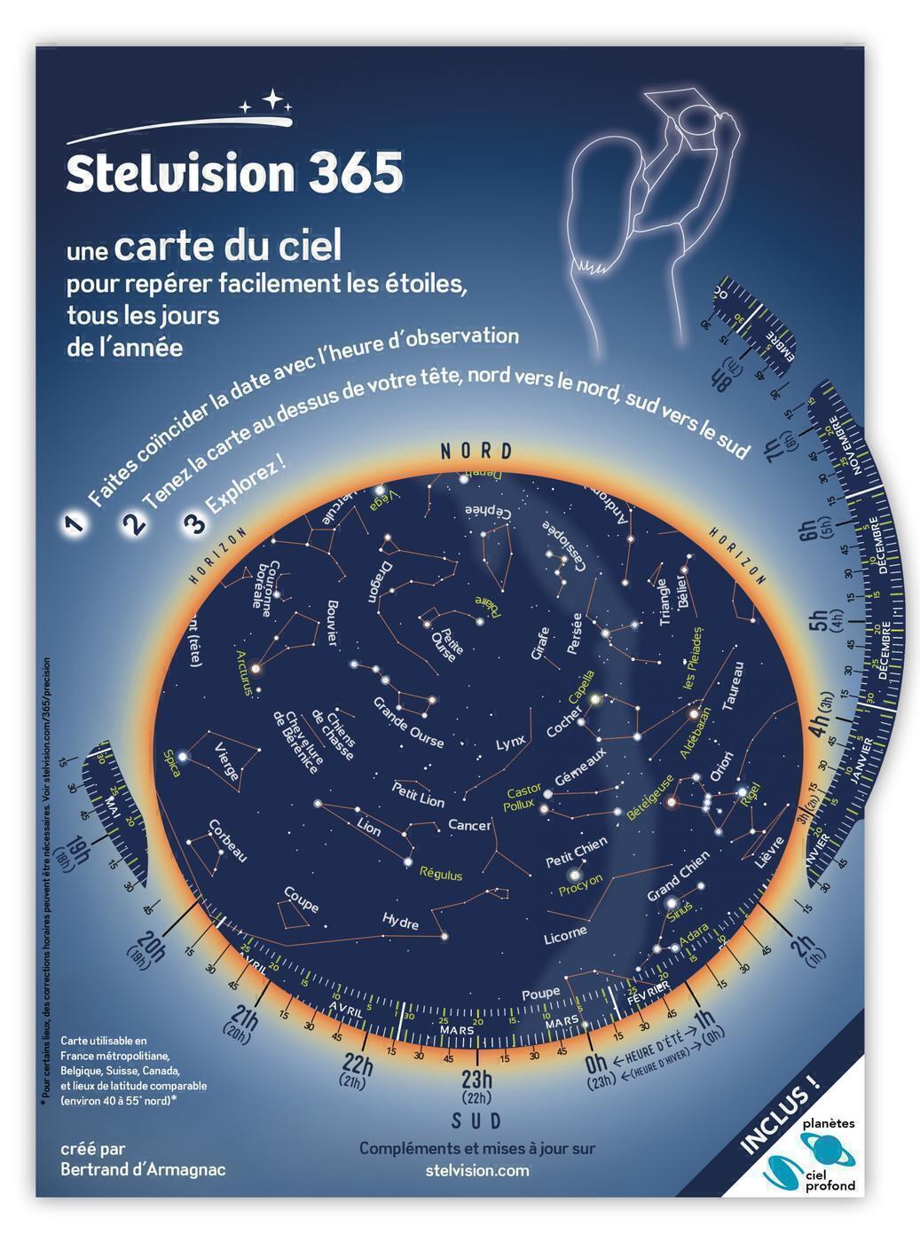 Stelvision 365 - Une carte du ciel pour repérer facilement les étoiles, tous les jours de l'année (P