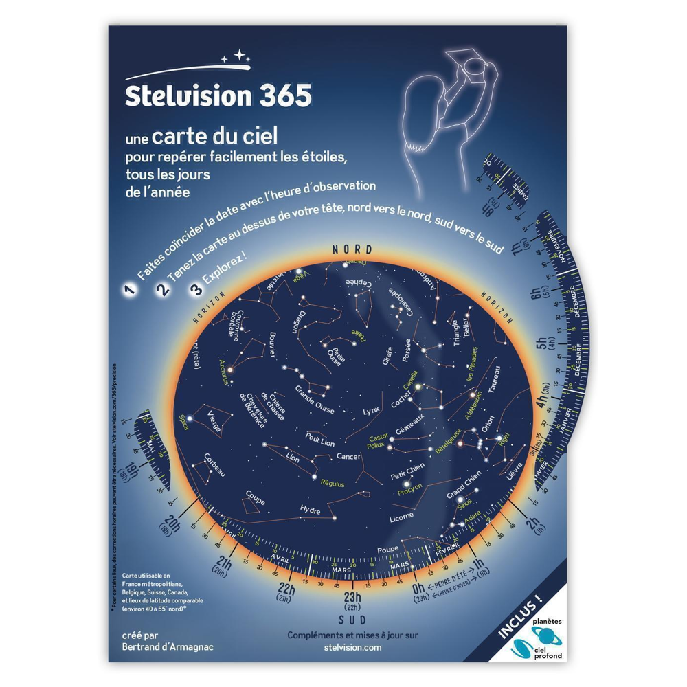 Stelvision 365 - Une carte du ciel pour repérer facilement les étoiles, tous les jours de l'année (P