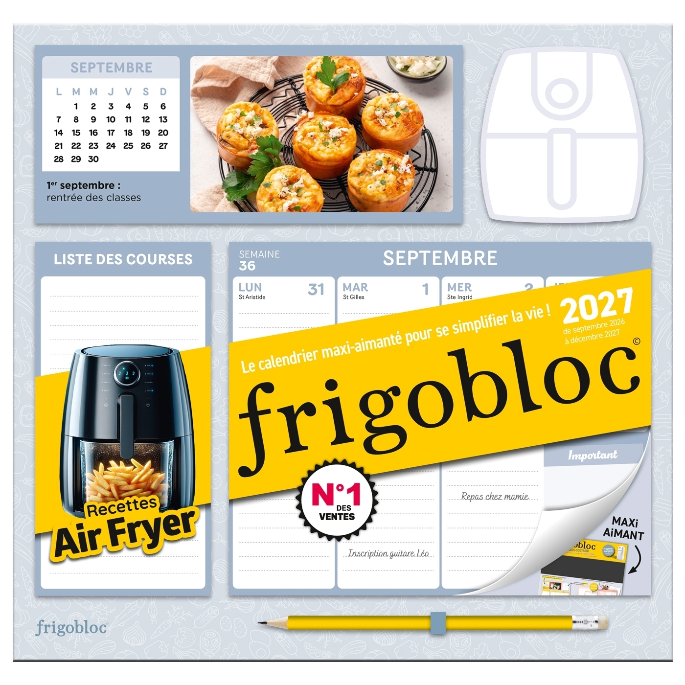 Frigobloc Hebdomadaire Air Fryer 2027  - Calendrier / sem (de sept. 2026 à déc. 2027) (Broché)
