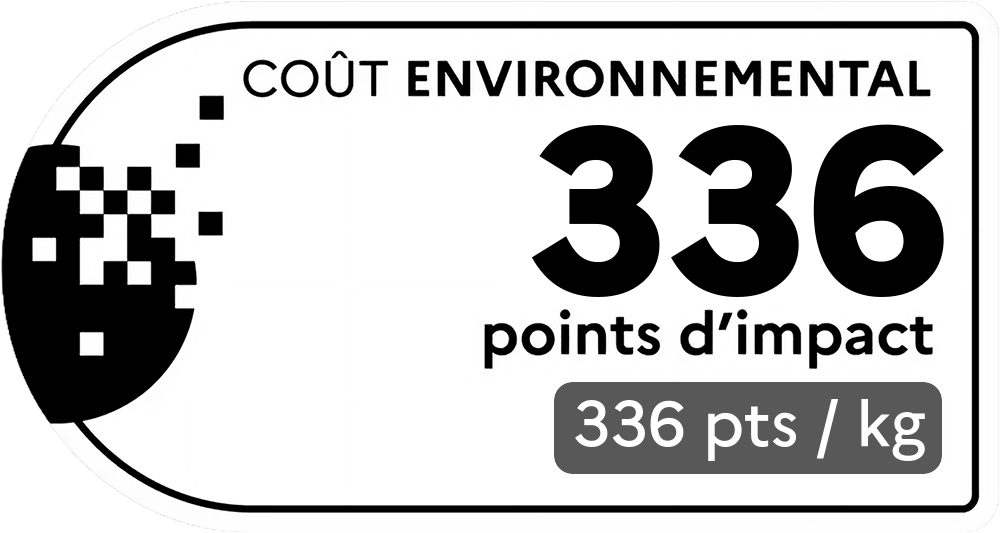 Coût environnemental : 282 points d'impact (détail : 705 pts / kg). Plus le score est bas, plus l'impact sur l'environnement est faible.